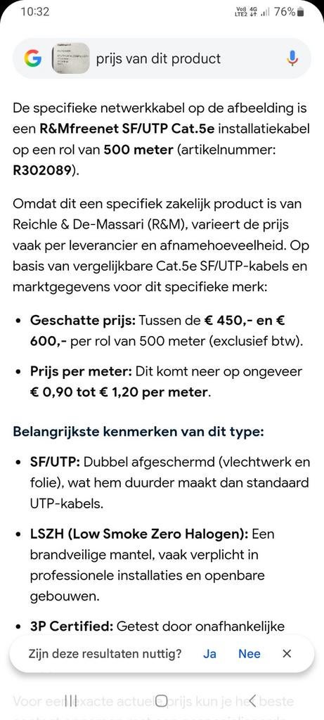 Bobijn UTP Kabel, Ophalen