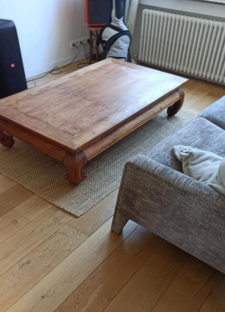 Grande table de salon en teck 150x90x35, Maison & Meubles, Enlèvement, Teck