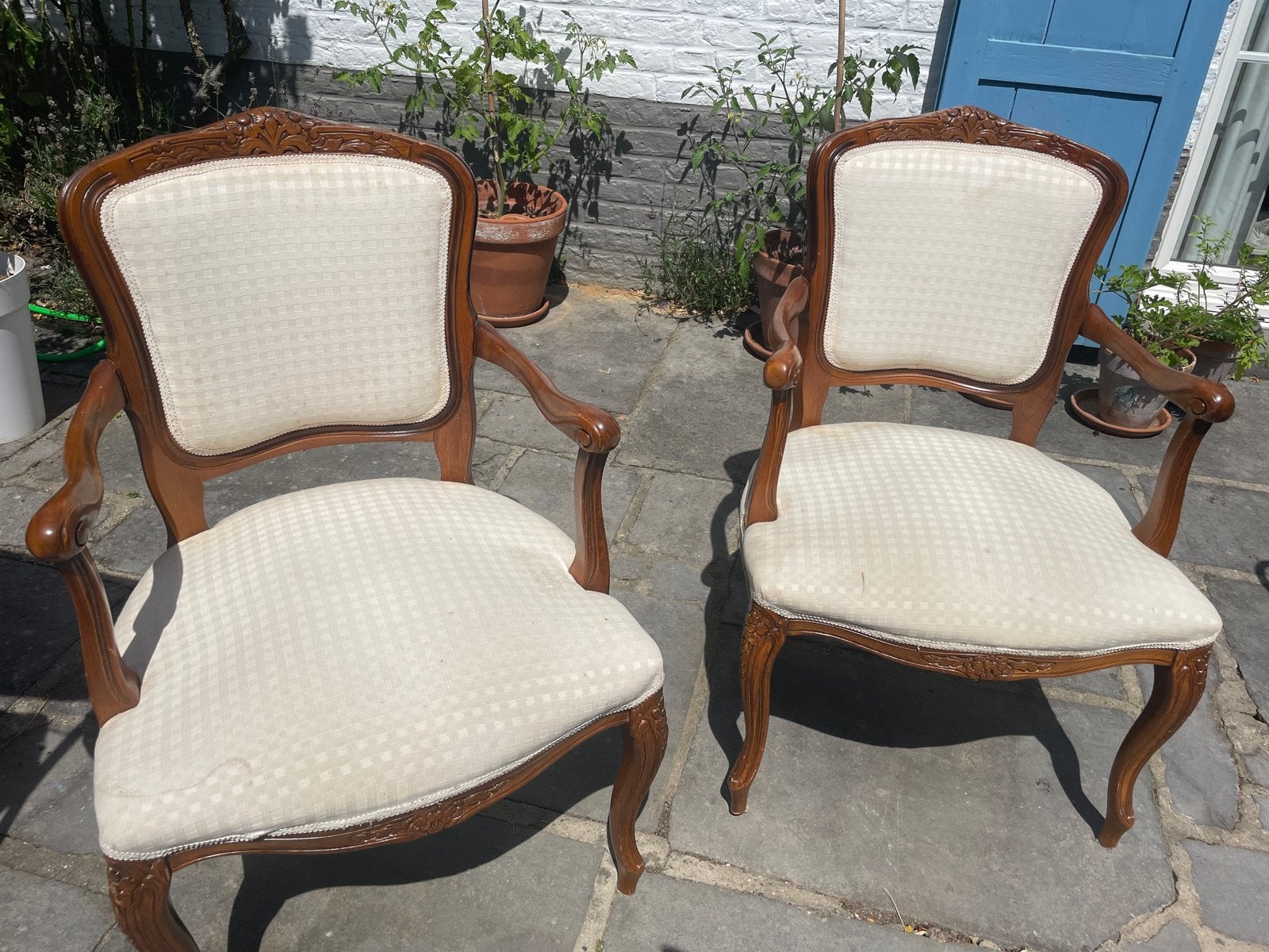 2 Fauteuils/ tissu, Antiquités & Art, Enlèvement