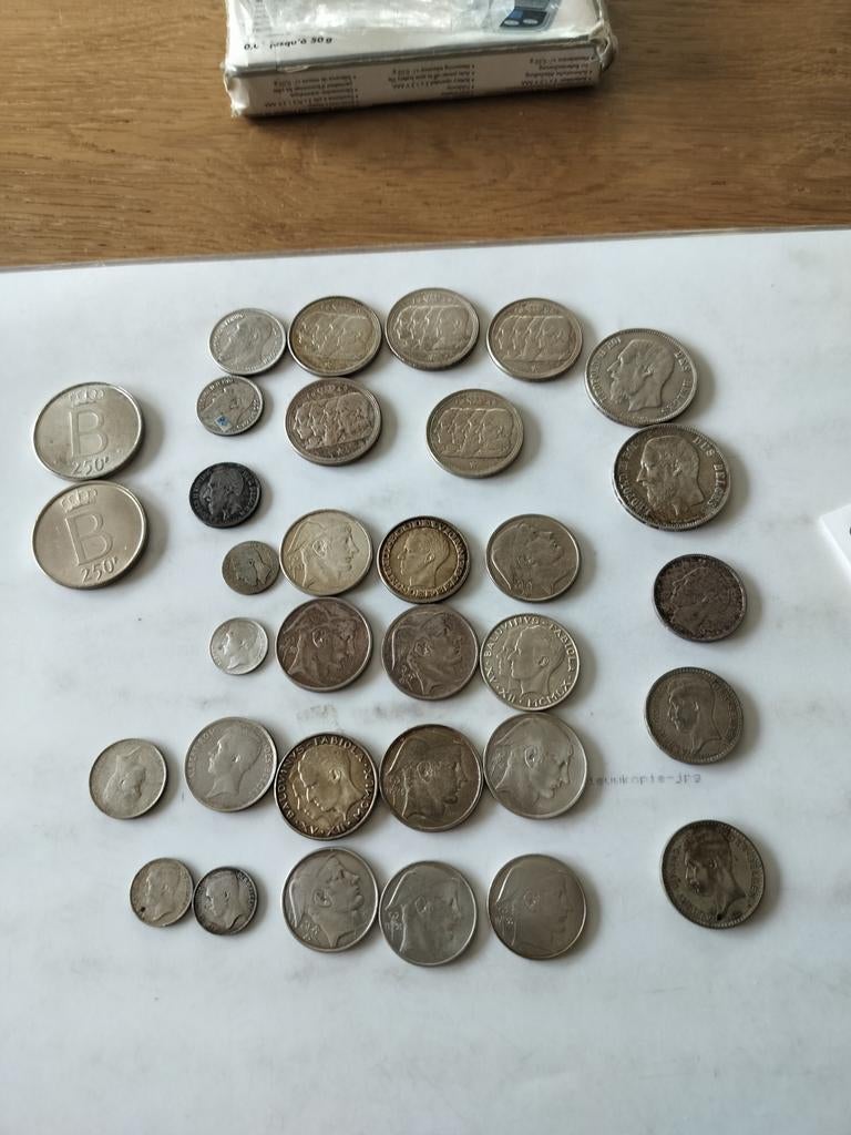 Lot Belgische oude zilveren munten., Ophalen, Munten