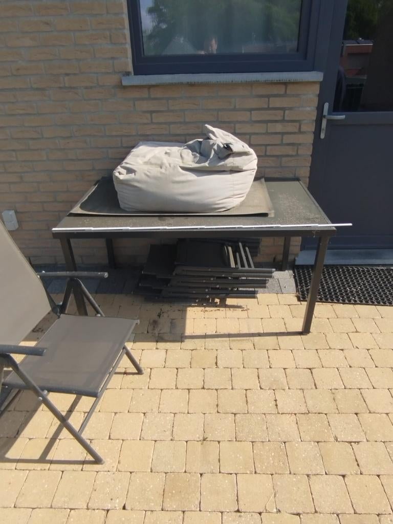 Buitenset tafel + stoelen, Hobby en Vrije tijd, Ophalen, Gebruikt
