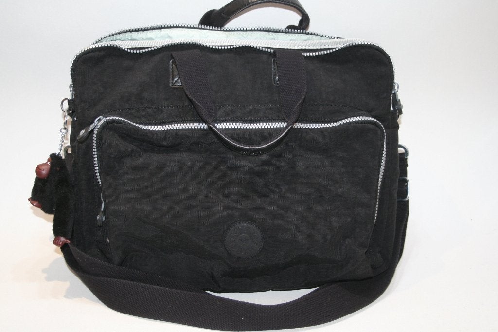 Kipling K12703 Arne sac PC à bandoulière + singe, Informatique & Logiciels, Enlèvement ou Envoi, Comme neuf, Noir, Sac à bandoulière