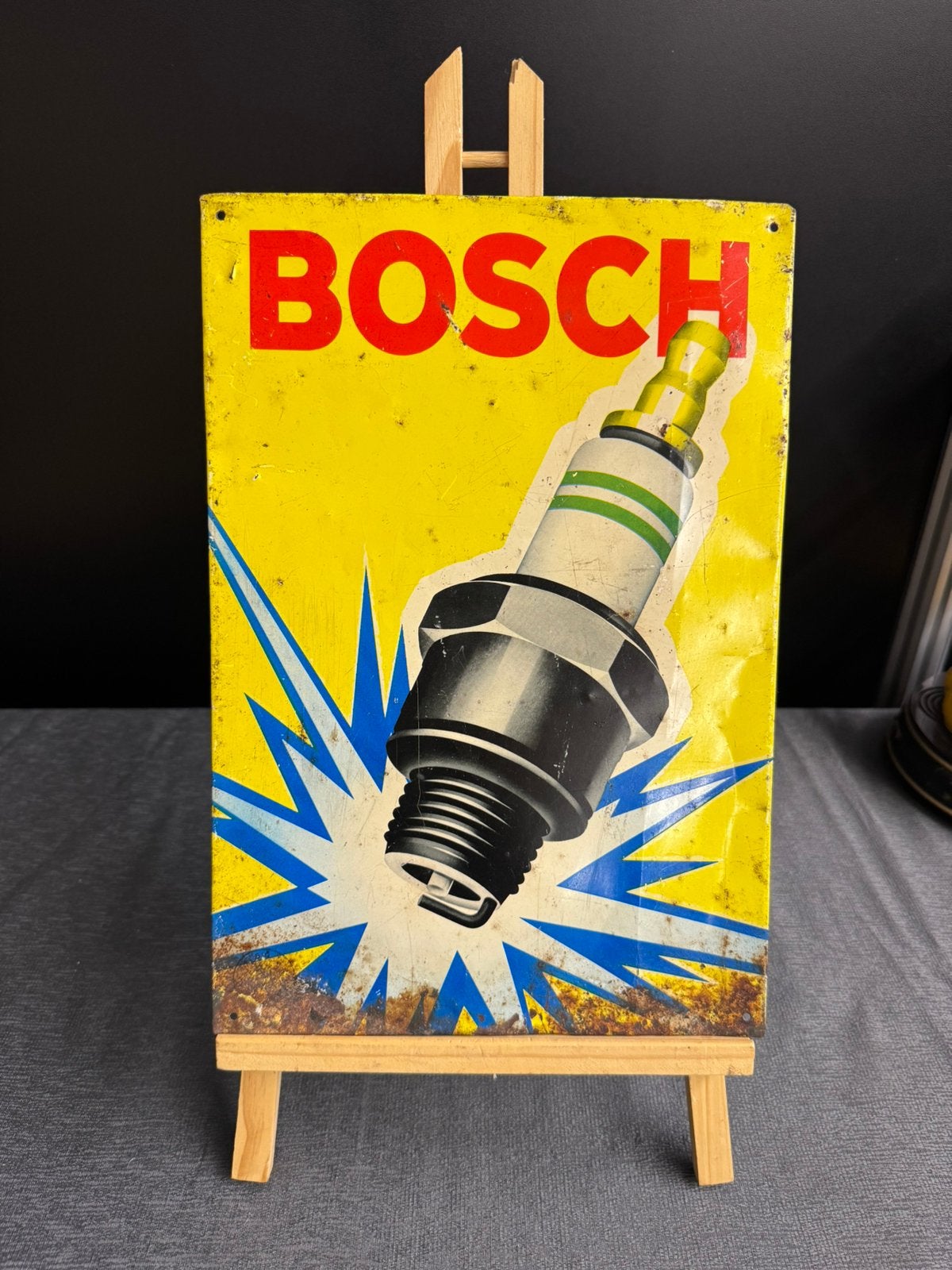 BOSCH Bougie oud zeldzaam reclamebord, Verzamelen, Reclamebord, Gebruikt, ., Ophalen of Verzenden