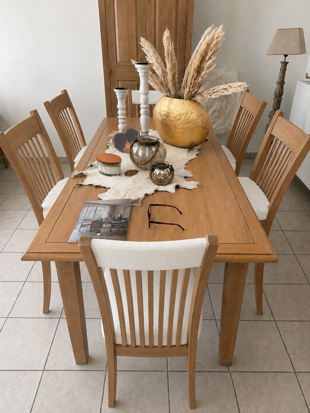 Eettafel + 6 stoelen, Ophalen, Zo goed als nieuw