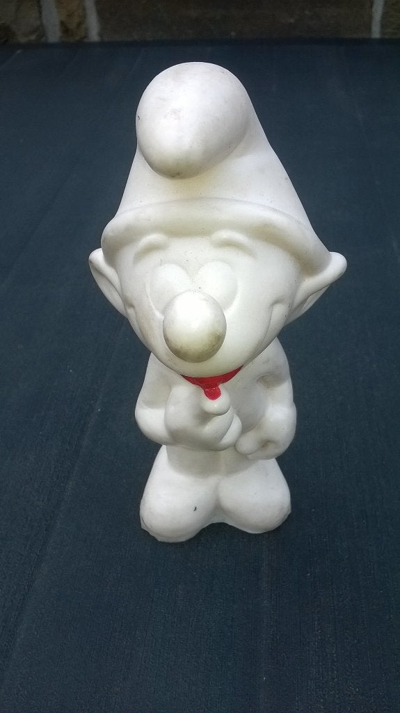 Witte piepsmurf in caoutchouc – Zeldzaam, Ophalen of Verzenden, Gebruikt, Overige Smurfen, Poppetje, Figuurtje of Knuffel