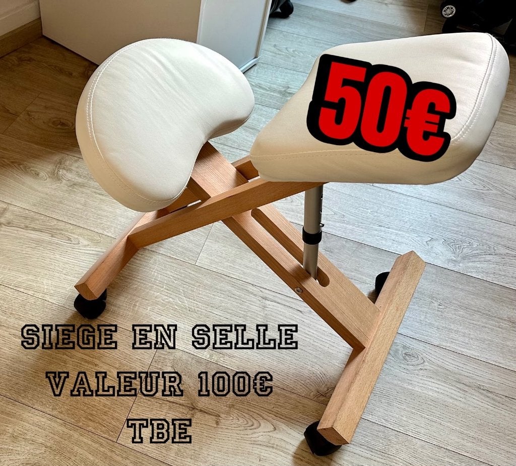SIÈGE DE BUREAU EN SELLE, Maison & Meubles, Enlèvement, Comme neuf, Beige, Chaise de bureau