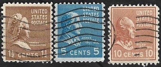 3 Postzegels USA 1943 Presidenten, Timbres & Monnaies, Timbres | Amérique, Enlèvement ou Envoi, Affranchi, Amérique du Nord
