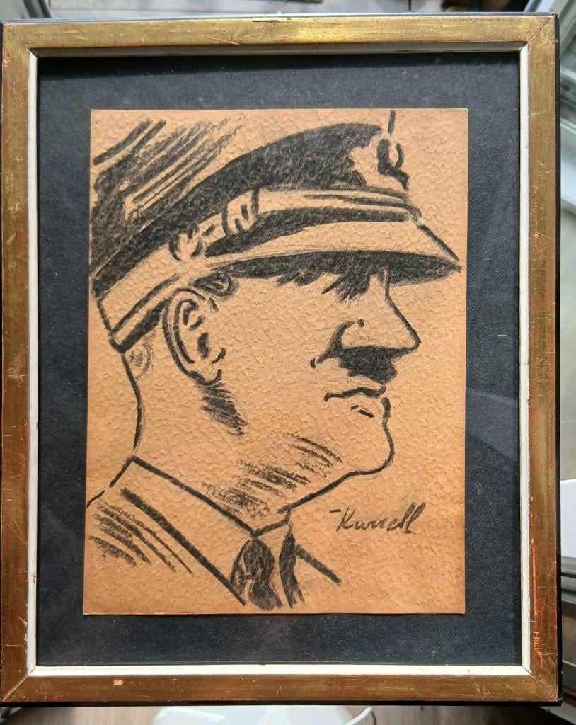 Schilderij ww2 - Otto von Kursell - Hitler, Ophalen of Verzenden