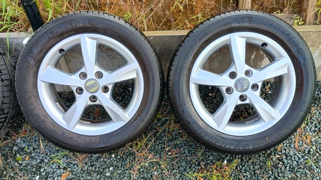 Aluminium velgen + banden 16 inch origineel Audi A3, Pneus et Jantes, 16 pouces, Véhicule de tourisme, Pneus été