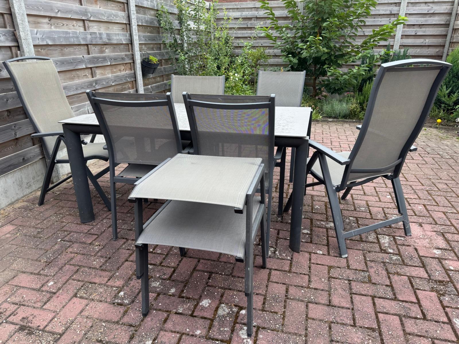 Table et chaises de jardin, Enlèvement, Utilisé, Rectangulaire