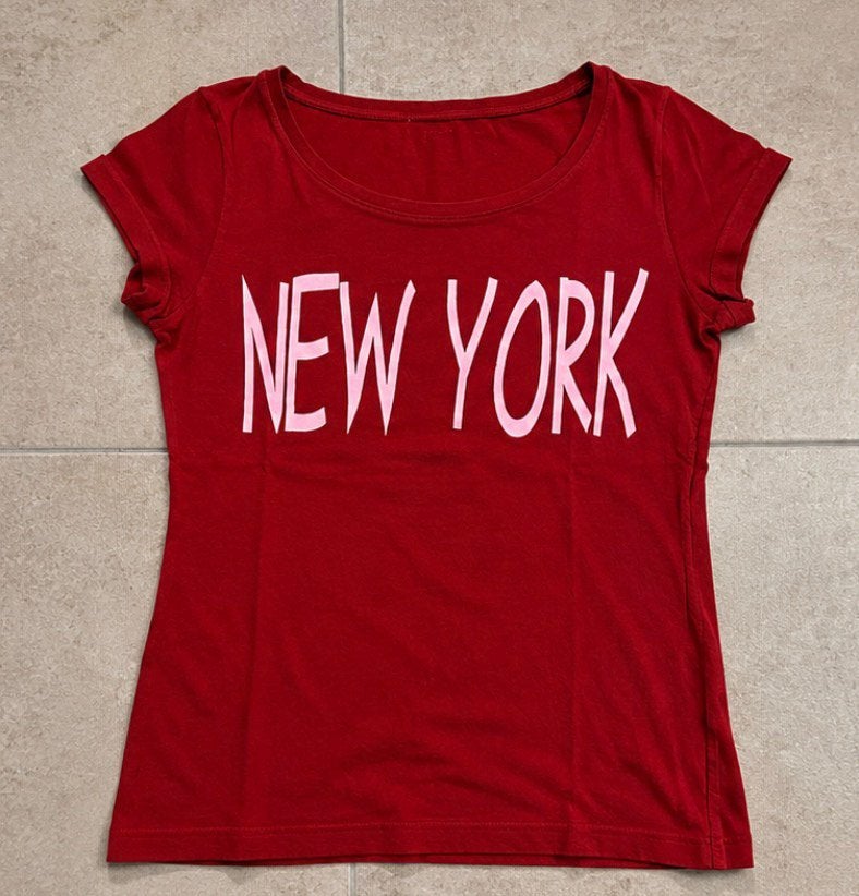 Rode New York T-shirt | Dames | Maat S, Verzenden, Zo goed als nieuw, Korte mouw, Maat 36 (S)