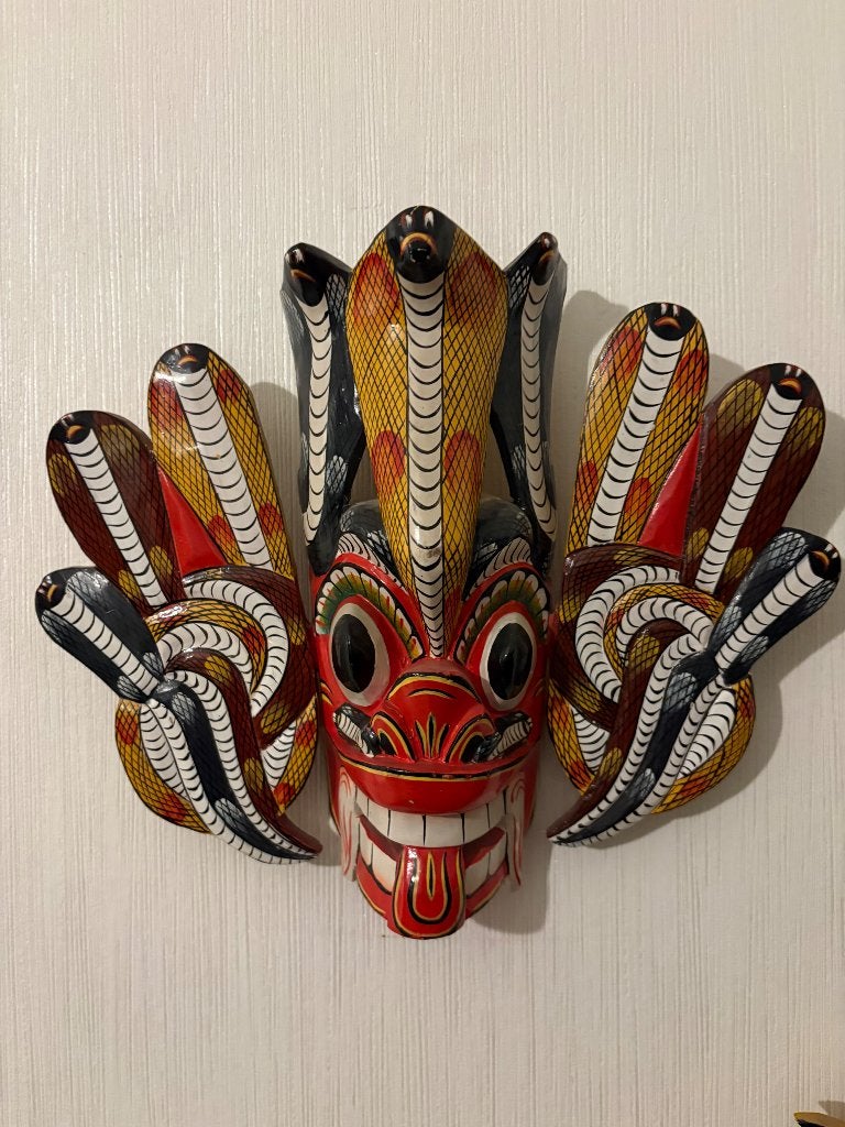 Sri Lankaans Naga Raksha masker, Sculpté, Enlèvement, 26 cm, Autres origines