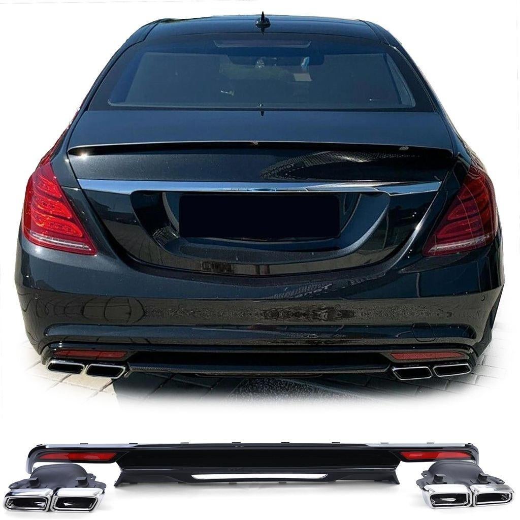AMG Look Uitlaat Diffuser Voor MB S Klasse W222 2013 t/m 201, Auto diversen, Tuning en Styling, Verzenden