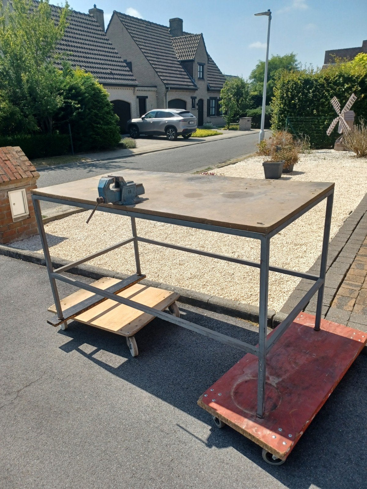 werkbank Werktafel bankschroef erop L150B80H88 pr50euro, Doe-het-zelf en Bouw, Werkbanken, Ophalen, Bankschroef