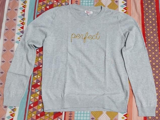 Grijs truitje "Perfect" van JBC - maat 170, Kinderen en Baby's, Kinderkleding | Maat 170, Meisje, Trui of Vest, Ophalen of Verzenden