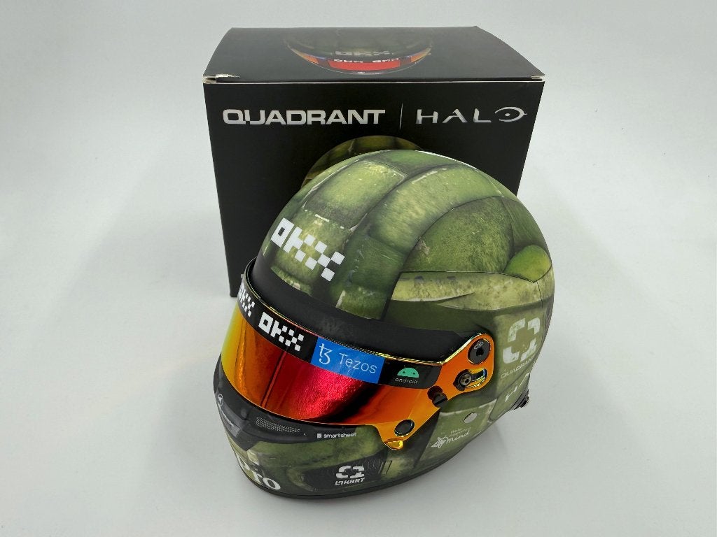 1/2 helmet casque F1 Norris 2022 Singapore GP Halo (McLaren), Collections, Enlèvement ou Envoi