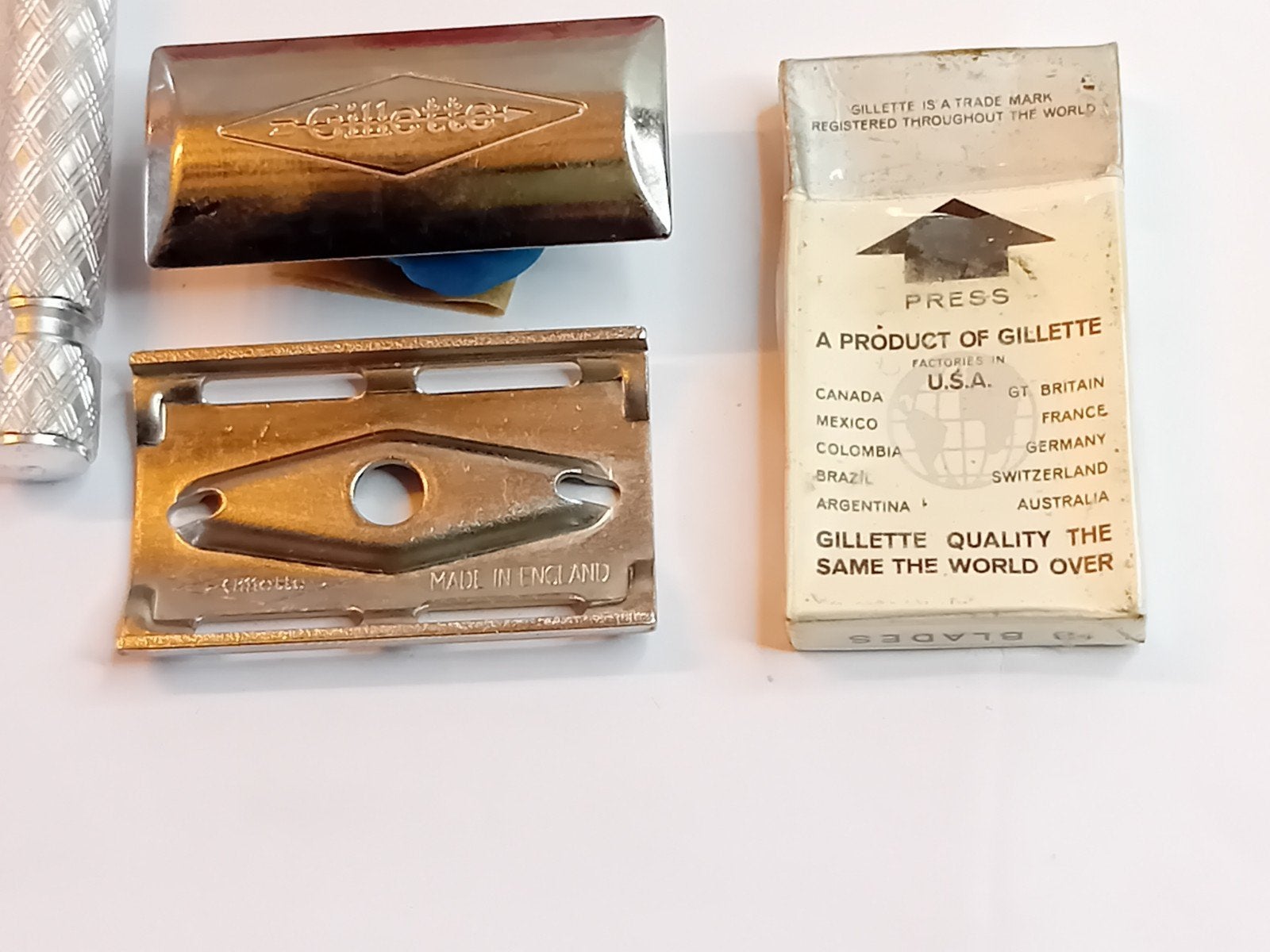 Gillette Tech vintage scheermes uit 1960 met etui, Ophalen of Verzenden