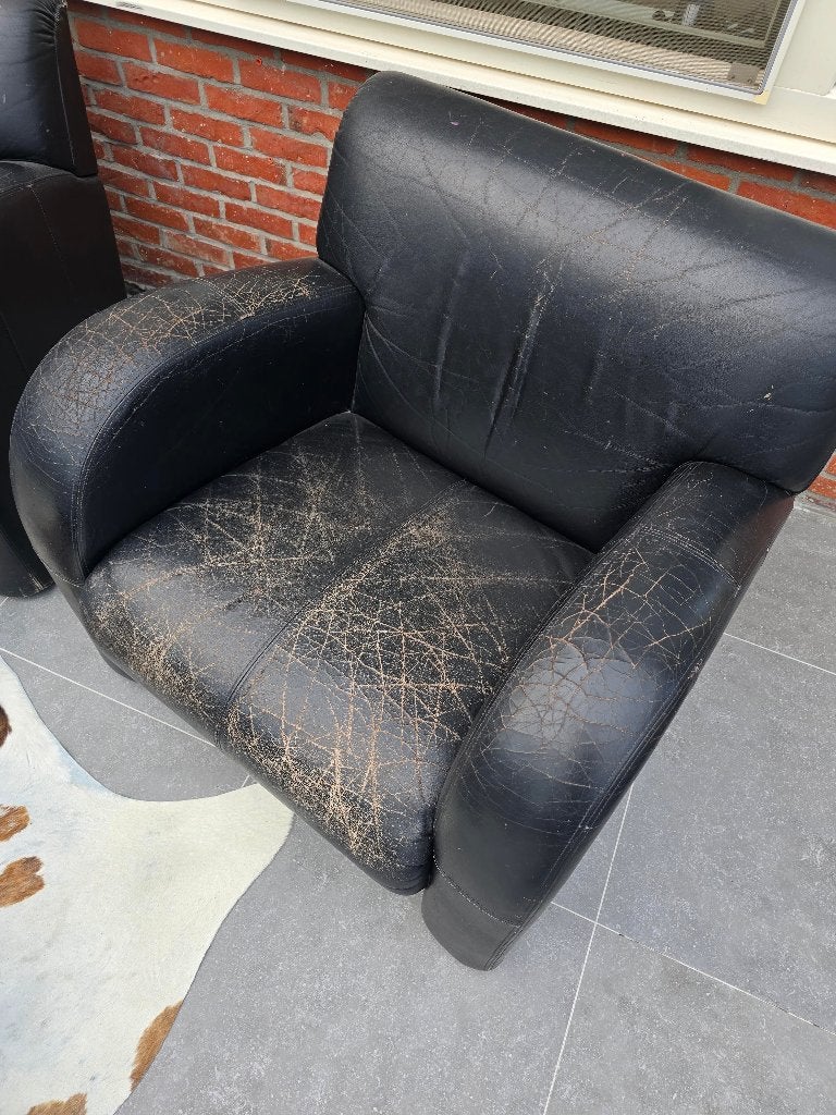 Gratis 2 leren zetels, Ophalen, Gebruikt, Leer