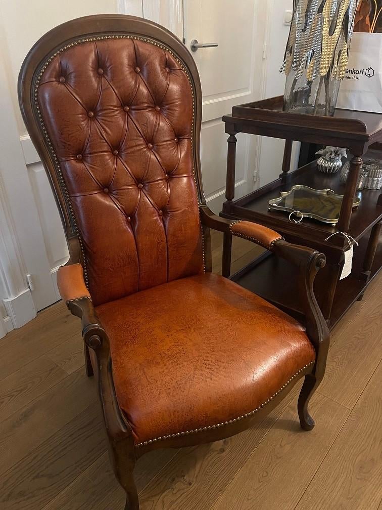 Mooie antieke Fauteuil armstoel Chesterfield stijl, Ophalen
