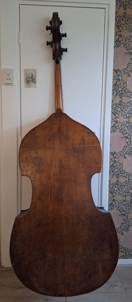 Contrebasse saxonne ancienne, Musique & Instruments, Enlèvement, Utilisé, Contrebasse 3/4, Avec valise