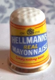 dés a coudre de collection publicitaire hellmann's mayo (7), Collections, Dés à coudre, Enlèvement ou Envoi, Comme neuf, Porcelaine