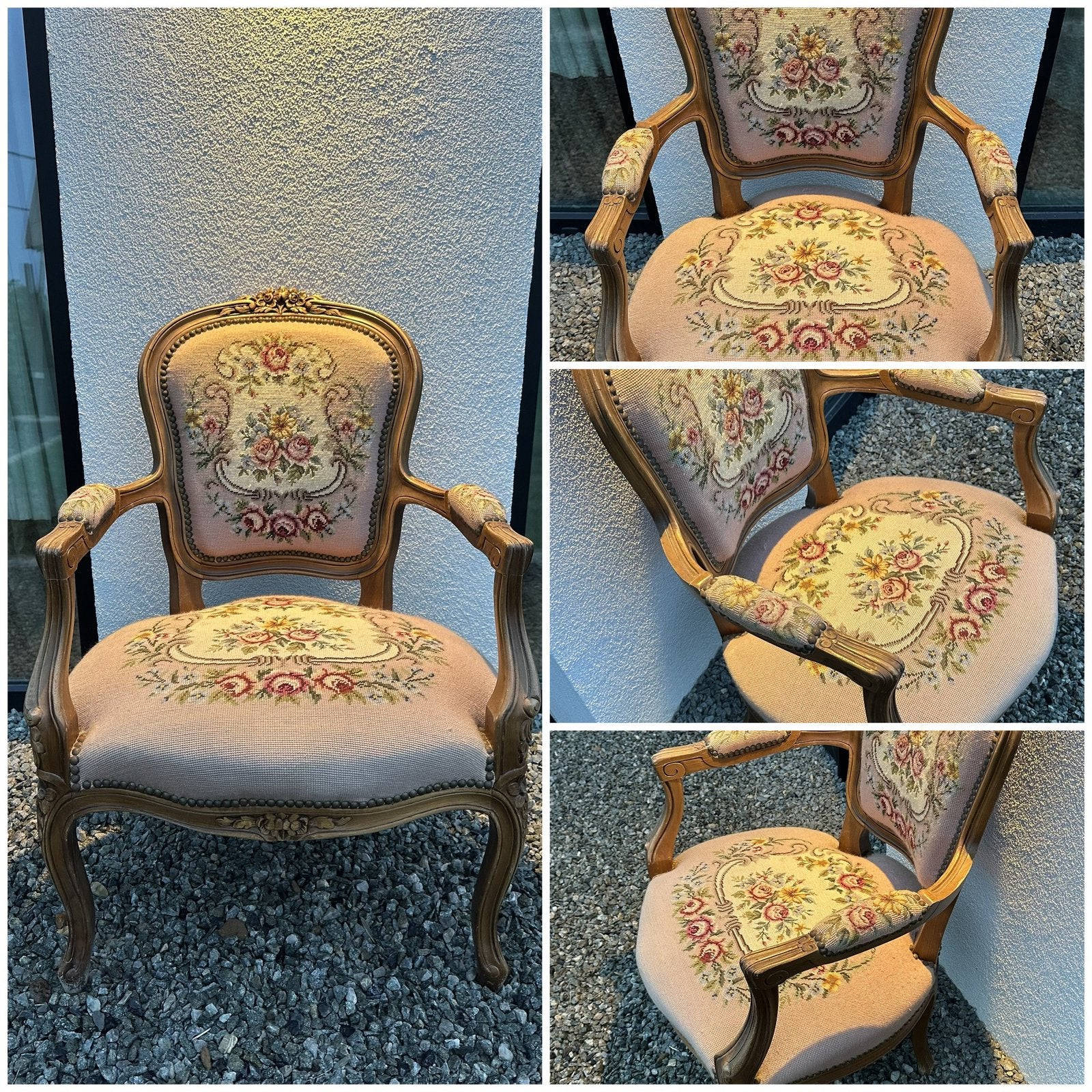 Fauteuil classique vintage avec revêtement floral, Antiquités & Art, Enlèvement