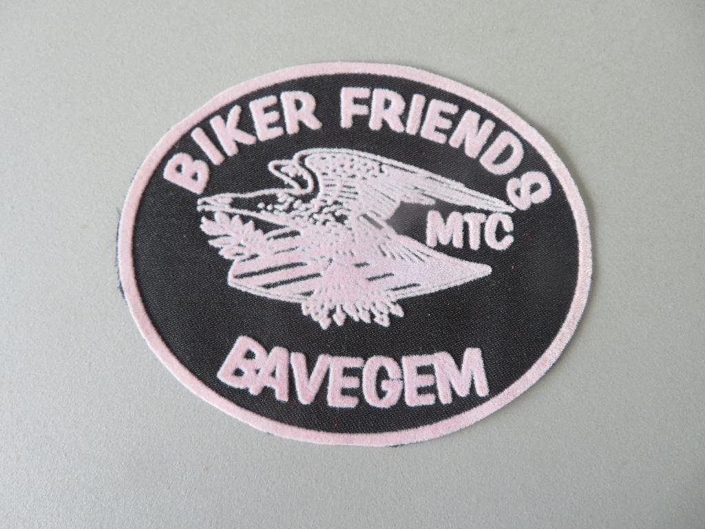 vintage patch Biker Friends MTC Bavegem Moto Club, Motoren, Verzenden, Zo goed als nieuw