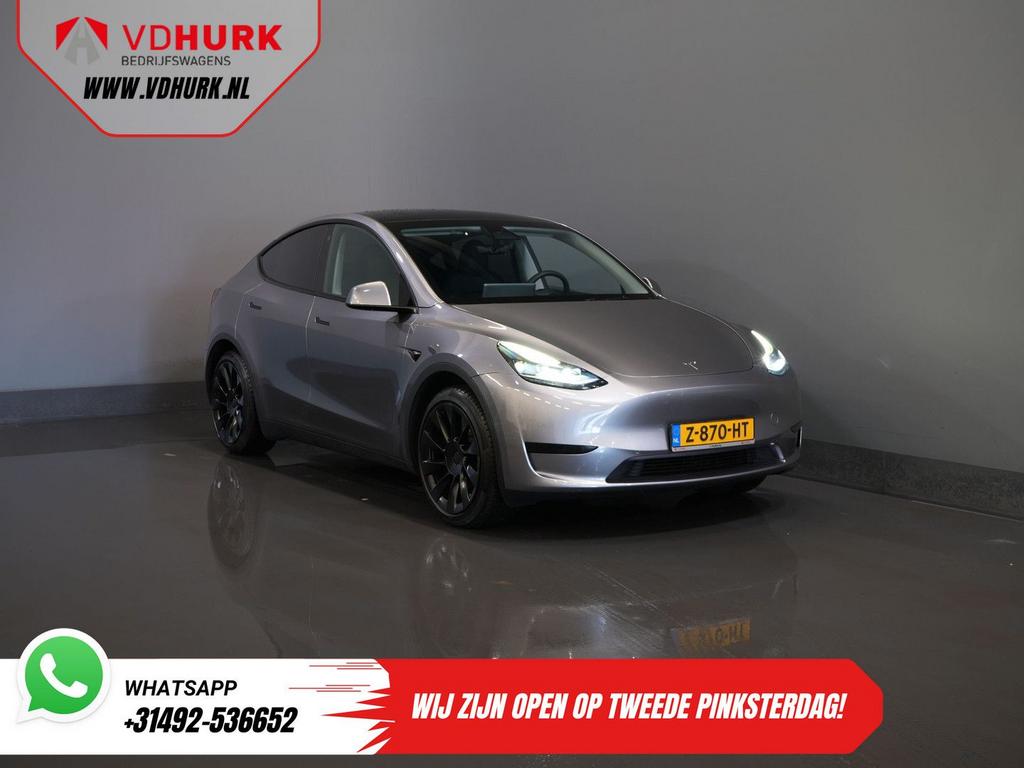 Tesla Model Y 455 Km WLTP (DEMO) Auto Pilot/ Pano/ Memory/ E, Automaat, Start-stop-systeem, SUV of Terreinwagen, Zilver of Grijs