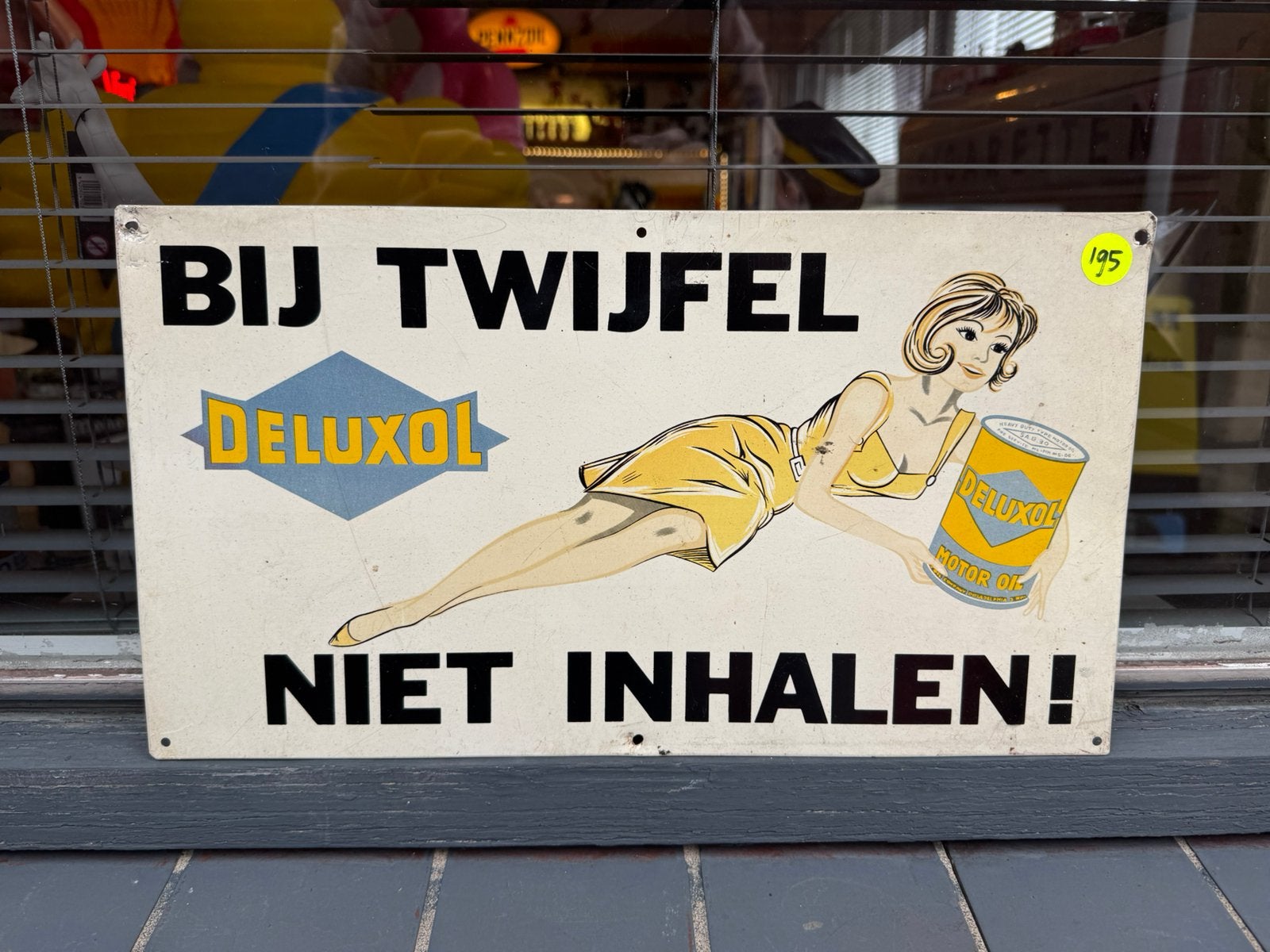 DELUXOL oud garage reclamebord, Reclamebord, Gebruikt, ., Ophalen of Verzenden