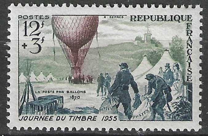 Frankrijk 1955 - Yvert 1018 - Dag van de Postzegel (PF), Verzenden, Postfris