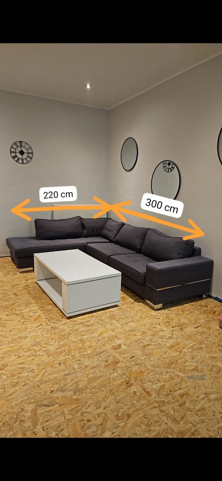 Hoek lounge zetel L 3 x B 2,2 x D 1 m, Huis en Inrichting, Ophalen
