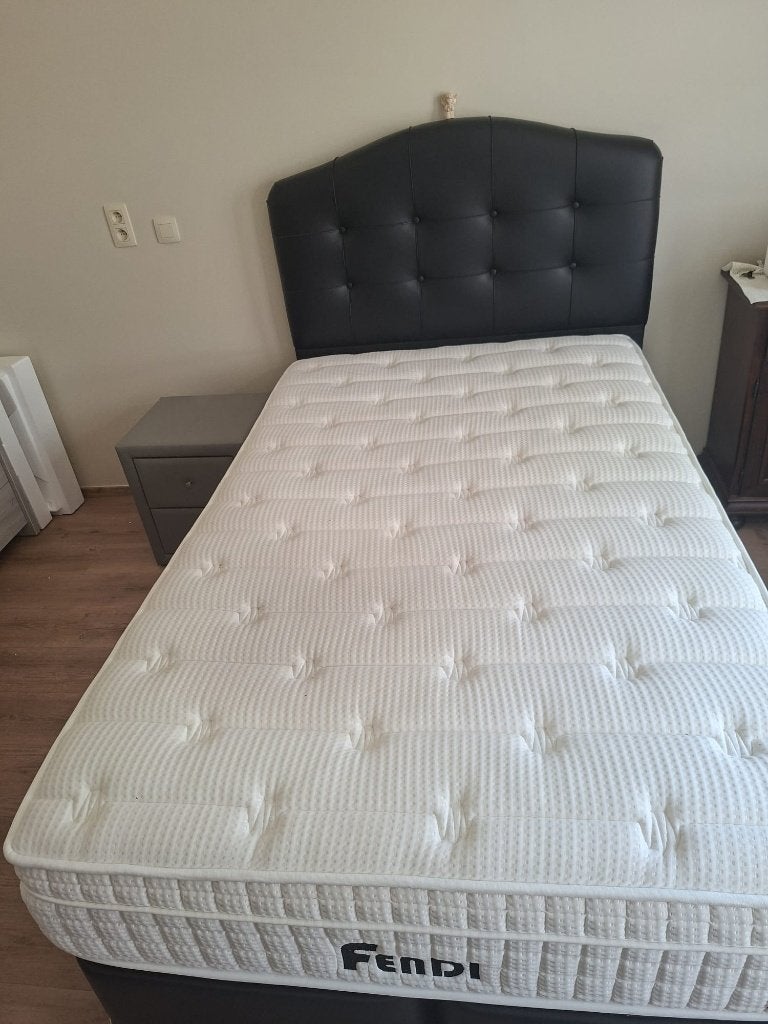Lit complet 120 × 200, Maison & Meubles, Enlèvement, 120 cm, Noir, Une personne