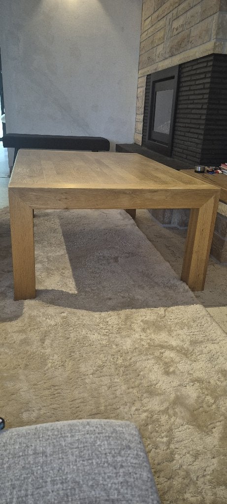 salontafel rechthoekig in modern massief eikenhout, Ophalen, Gebruikt, Eikenhout, 50 tot 100 cm