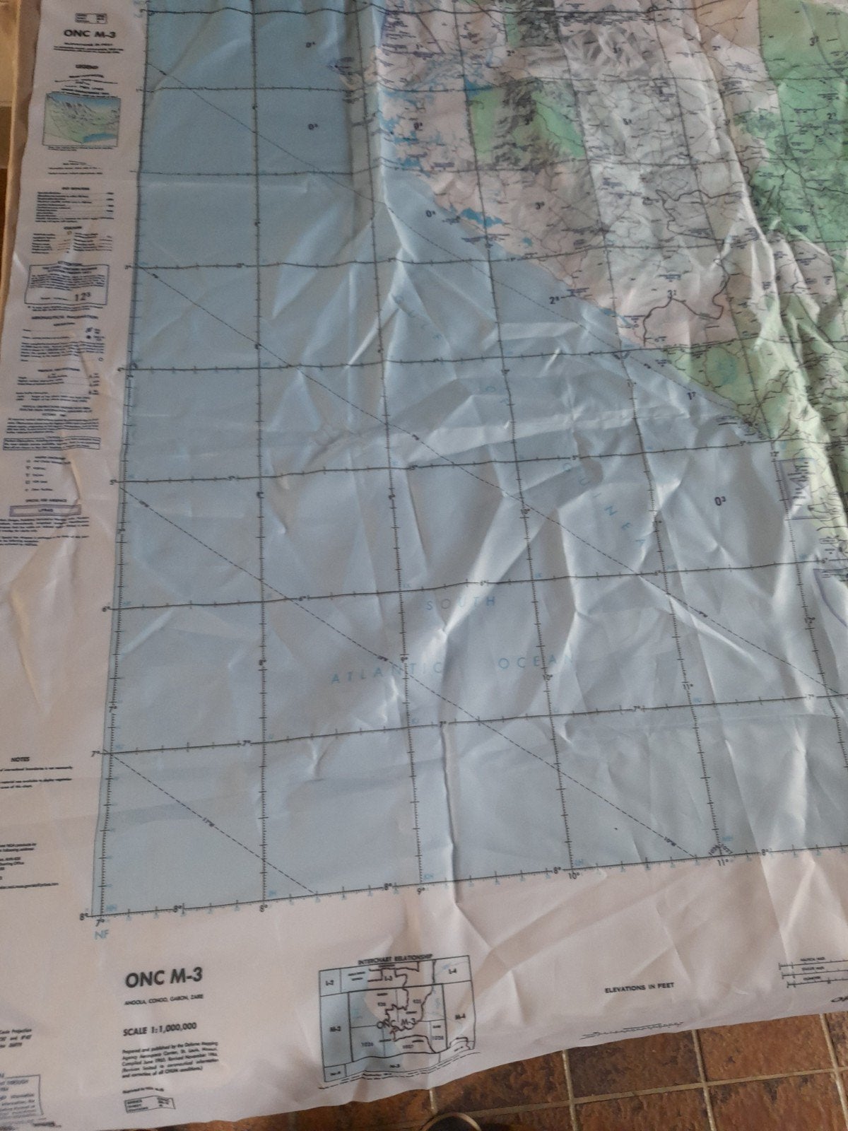 pilot operationele navigation chart EVASION op textiel, Ophalen of Verzenden, Zo goed als nieuw, Kaart, Foto of Prent