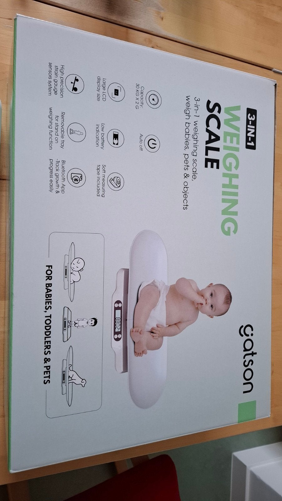 baby weegschaal, Ophalen
