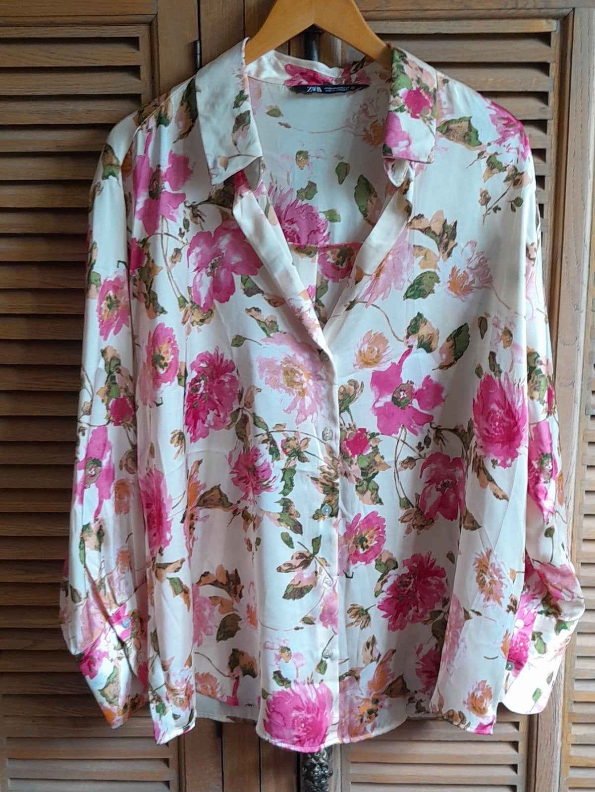 Prachtige blouse met rozen X.L Zara., Zara, Ophalen of Verzenden, Zo goed als nieuw, Overige typen