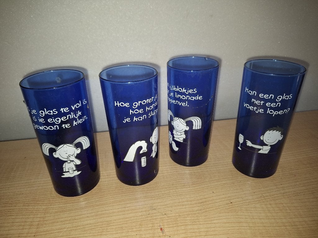 blue band glazen, Ophalen of Verzenden, Zo goed als nieuw, Frisdrankglas