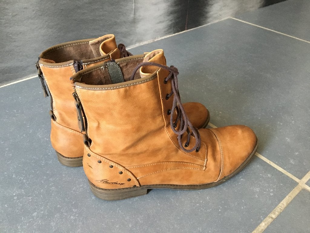 Mustang cognac bottinen maat 42, Kleding | Dames, Mustang, Ophalen of Verzenden, Zo goed als nieuw