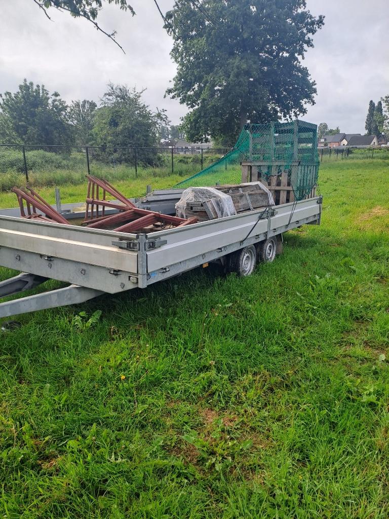 Hapert tandem plateauaanhangwagen – 3000 kg aluminium €2400, Bricolage & Construction, Chariots de transport, Enlèvement