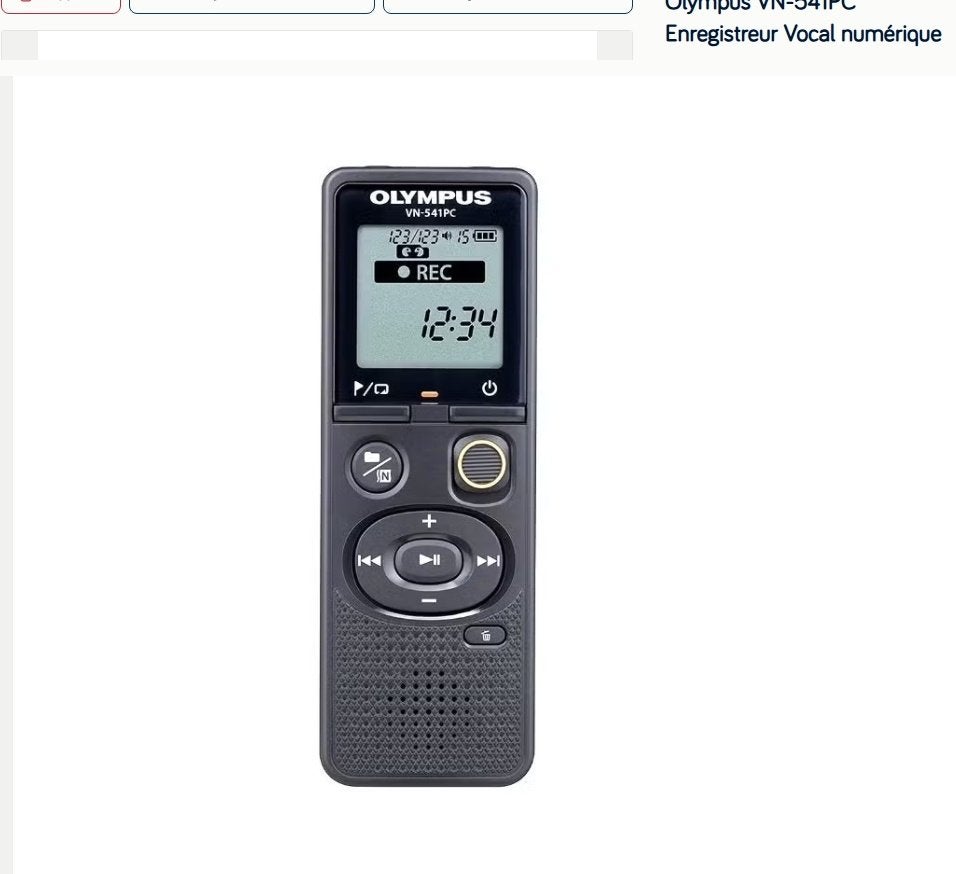 Olympus VN-541PC digitale voicerecorder + kabel, Audio, Tv en Foto, Ophalen of Verzenden