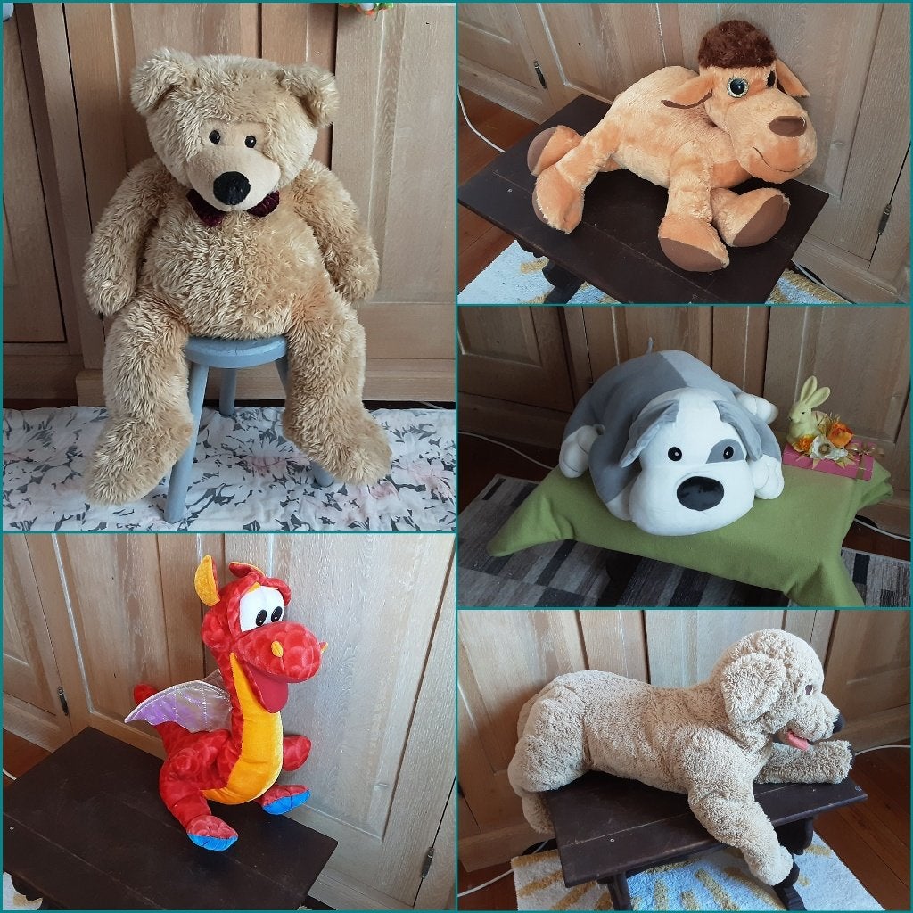 Grote zeer schattige knuffelen 5€/st, 20€ allevijf, Ophalen of Verzenden, Beer, Wasbaar