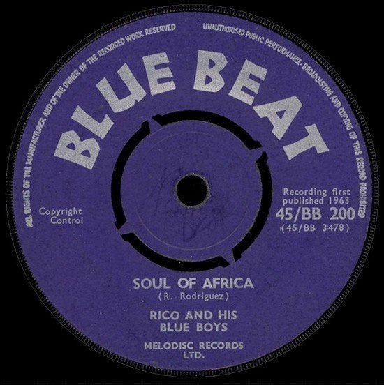 Rico And His Blue Boys / Soul Of Africa * Ska *, Enlèvement ou Envoi, 7 inch, Utilisé, Housse de protection extérieure