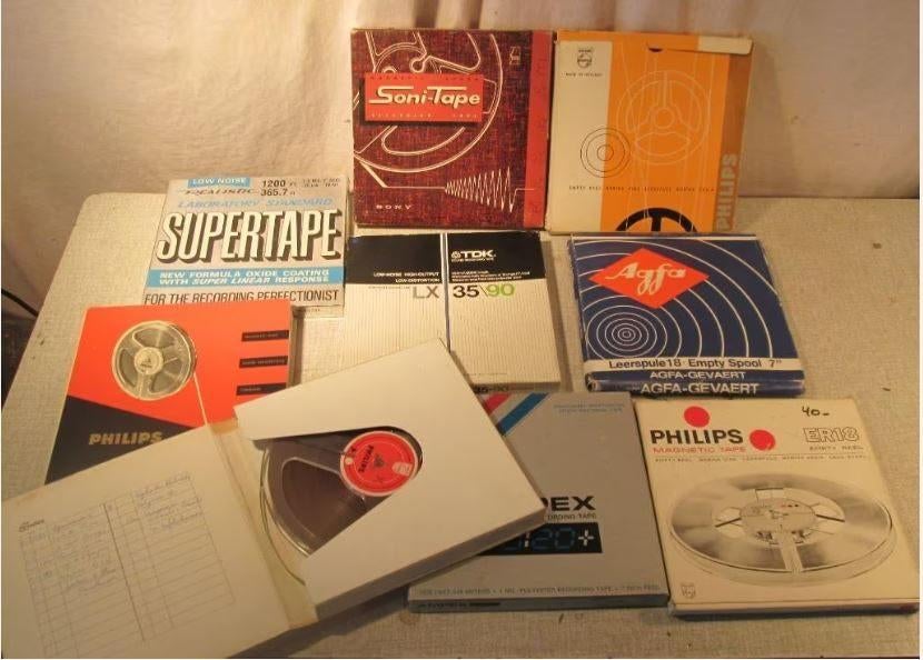 Joli lot de 9 cassettes pour magnétophone - 18 cm, Enlèvement ou Envoi, Pièce, Avec bandes