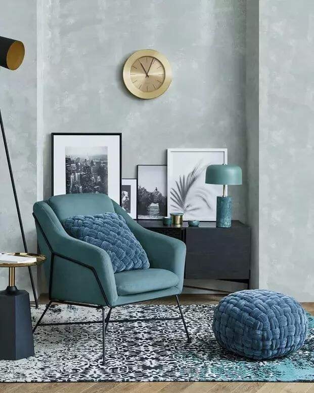 Showmodel: Fauteuil Brida turkoois fluweel, Ophalen, Zo goed als nieuw