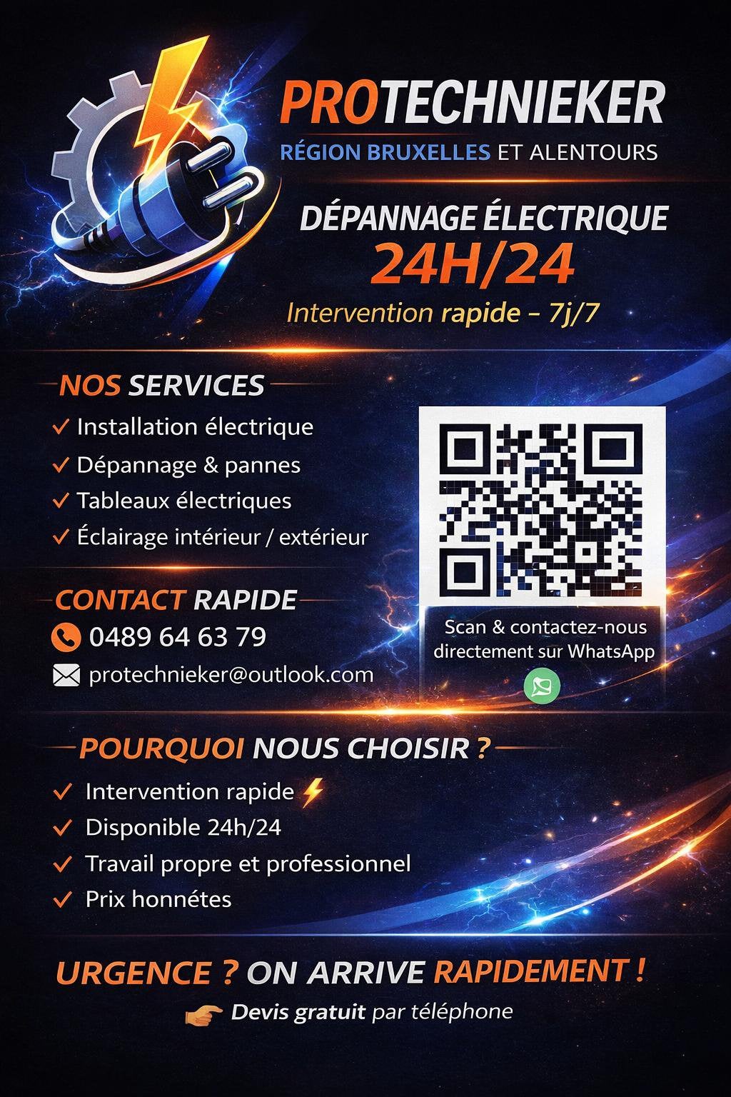 Électricien, Bricolage & Construction, Électricité & Câbles, Enlèvement ou Envoi