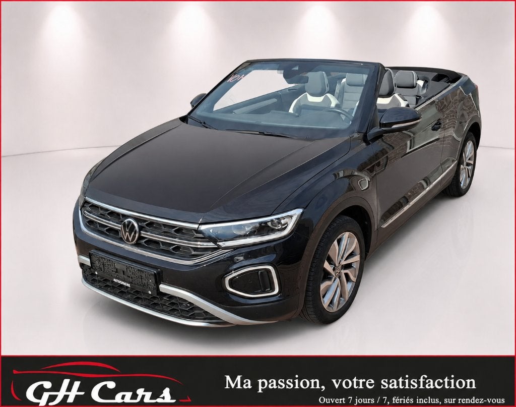 2023 Vw T-Roc cabriolet auto Cuir Gps Caméra Sièges chauffan, Auto's, Volkswagen, 4 cilinders, Cabriolet, Lichtsensor, Zwart