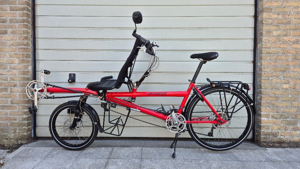 Hase Pino tandem duo fiets rood, Fietsen en Brommers, Ophalen, Gebruikt, Hase bikes, Meer dan 20 versnellingen