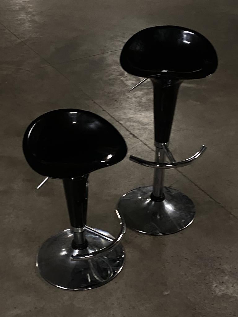 Chaises Design Noir, Maison & Meubles, Chaises, Comme neuf, Deux, Autres matériaux, Noir, Enlèvement