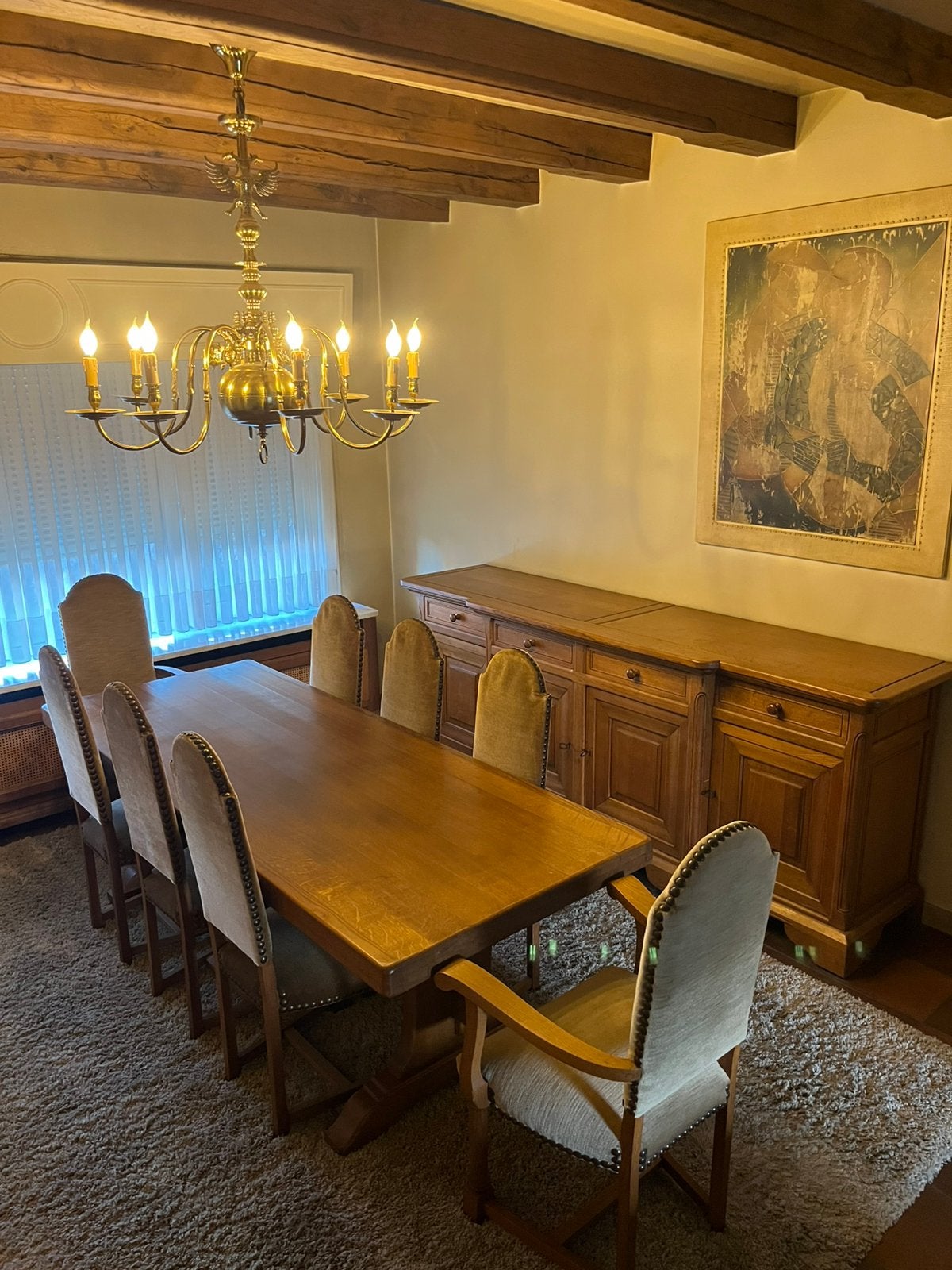 Salle à manger en chêne massif, Maison & Meubles, Enlèvement, Comme neuf