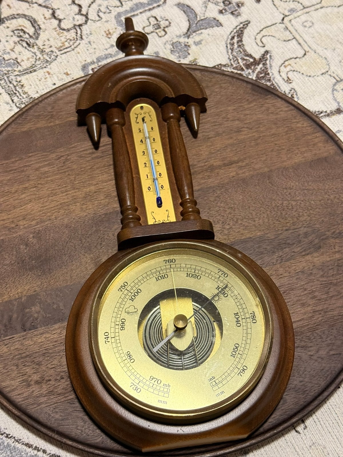 Barometer, vintage thermometer, Ophalen of Verzenden, Zo goed als nieuw, Weerstation